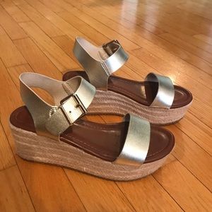 Metallic Flatform Espadrille sandals
